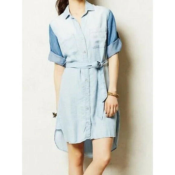 cloth stone Dresses Cloth Stone Chambray Shirt Dress Two
